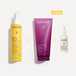 CAUDALIE VINOSUN PROTECT SPRAY SPF50 150ML+VINOPERFECT SERUM ECLAT 10ML (OFFERT)+THE DES VIGNES GEL DOUCHE 200ML (OFFERT)