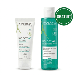 A-DERMA BIOLOGY AC HYDRA CREME COMPENSATRICE ULTRA APAISANTE 40ML+GEL NETTOYANT 100ML OFFERT