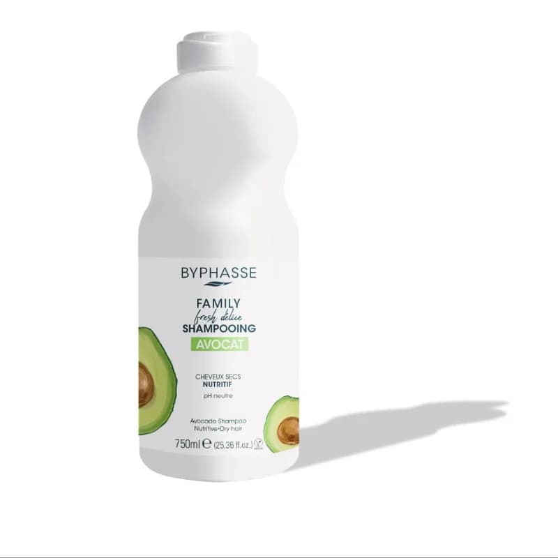 BYPHASSE SHAMPOOING FAMILY AVOCAT CHEVEUX SECS NUTRITIF 750ML