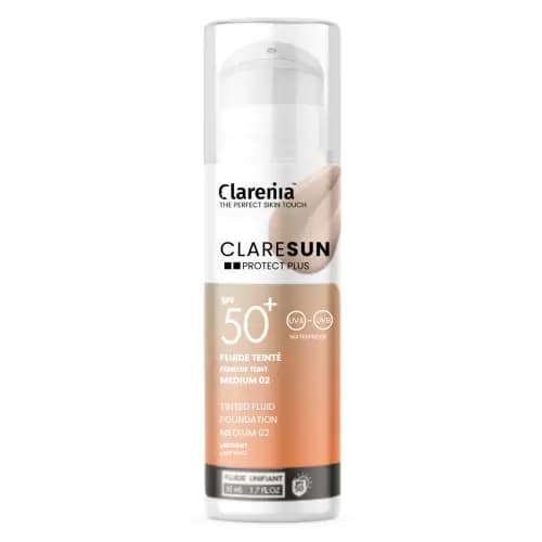 CLARENIA CLARESUN PROTECT+ FLUID TEINTE MEDIUM 02 SPF50+ 50ML