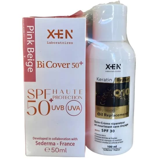 XEN DUO BICOVER 50+ BEIGE CLAIR + KERATIN OIL REPLACEMENT