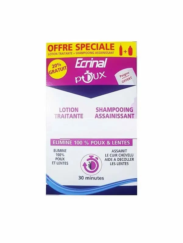 ECRINAL PACK ANTI POUX LOTION+SHAMP+PEIGNE