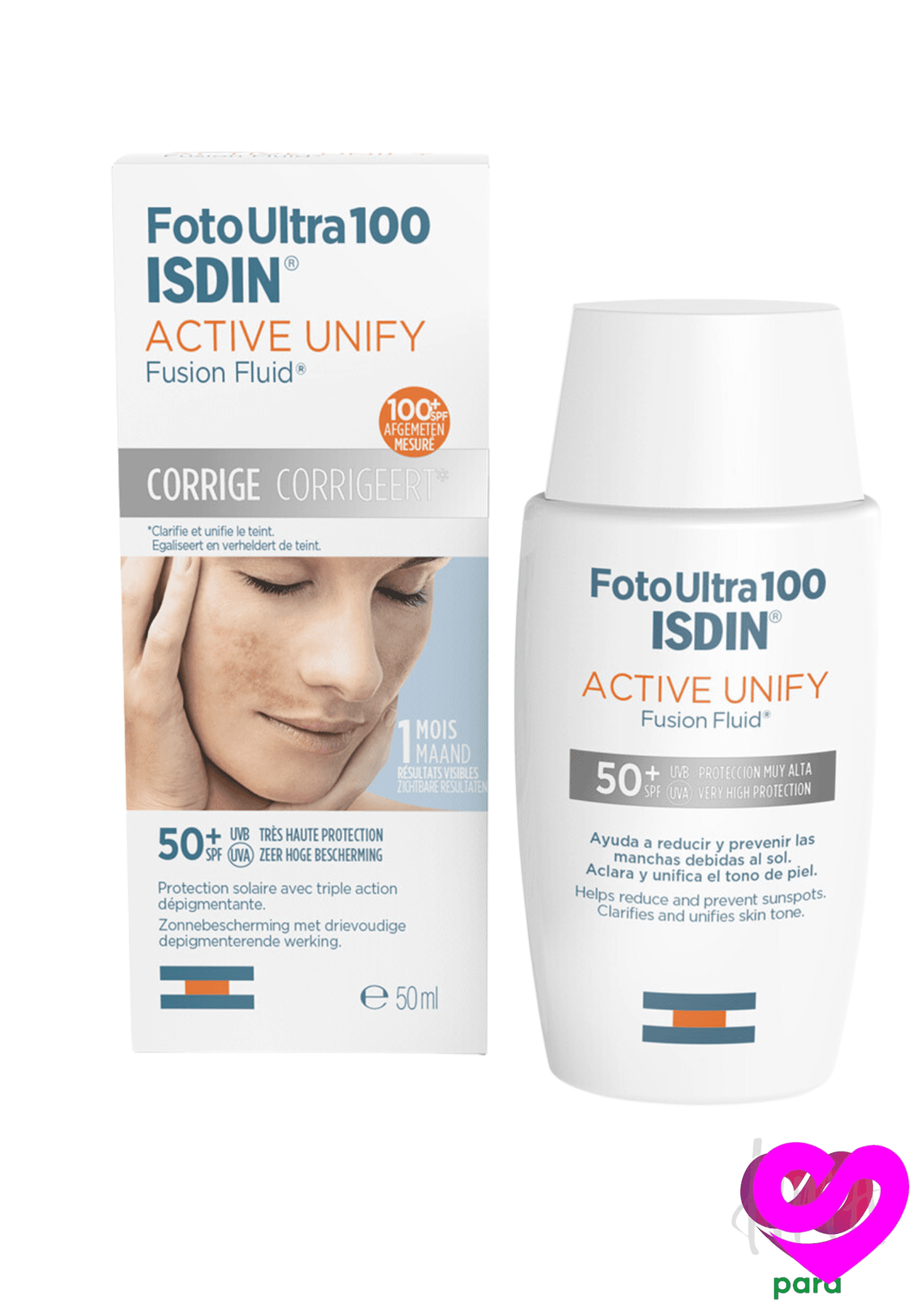 Foto Ultra 100 Isdin Active Unify Fusion Fluid SPF 50+