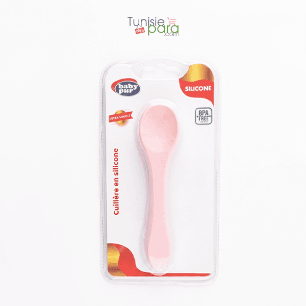 Baby pur cuillere en silicone rose ultra souple 76810