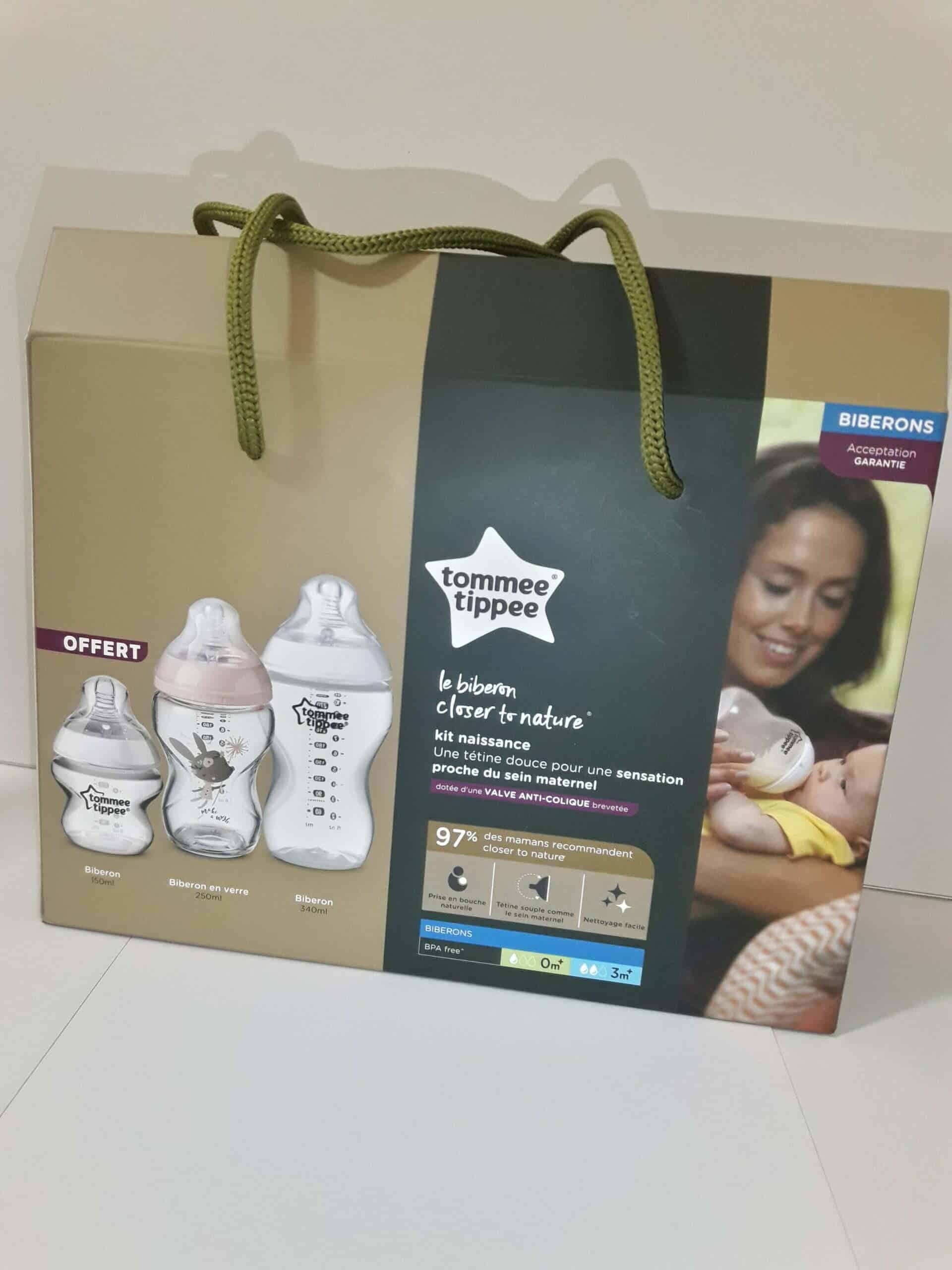 TOMMEE TIPPEE PACK CTN BIBERON 340ML+ BIBERON VERRE 250ML LAPIN ROSE+ »BIBERON 150 ML OFFERT »