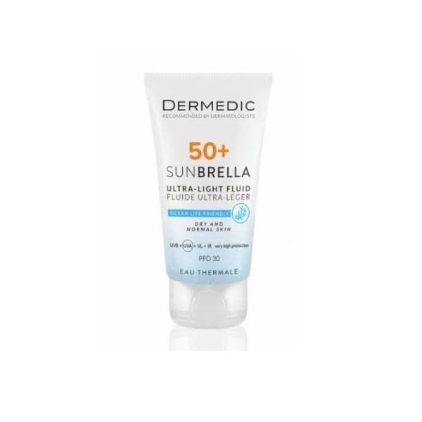 DERMEDIC pack SUNBRELLA fluide ultra légère SPF 50+ Peaux sèches et normales sensibles 40 ml*2