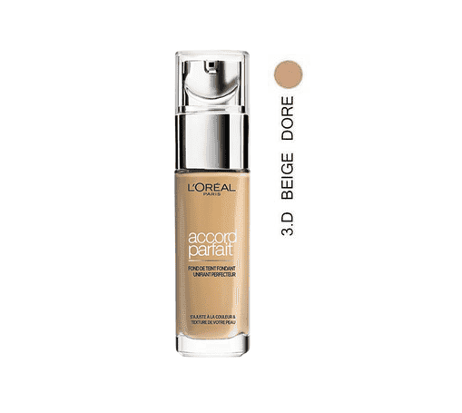 L’OREAL ACCORD PARFAIT fond de teint 3.D/3.W beige dore