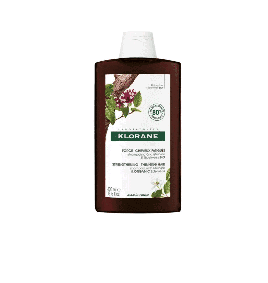 KLORANE Shampooing Traitant Fortifiant à la Quinine et edelweiss bio 400 ml