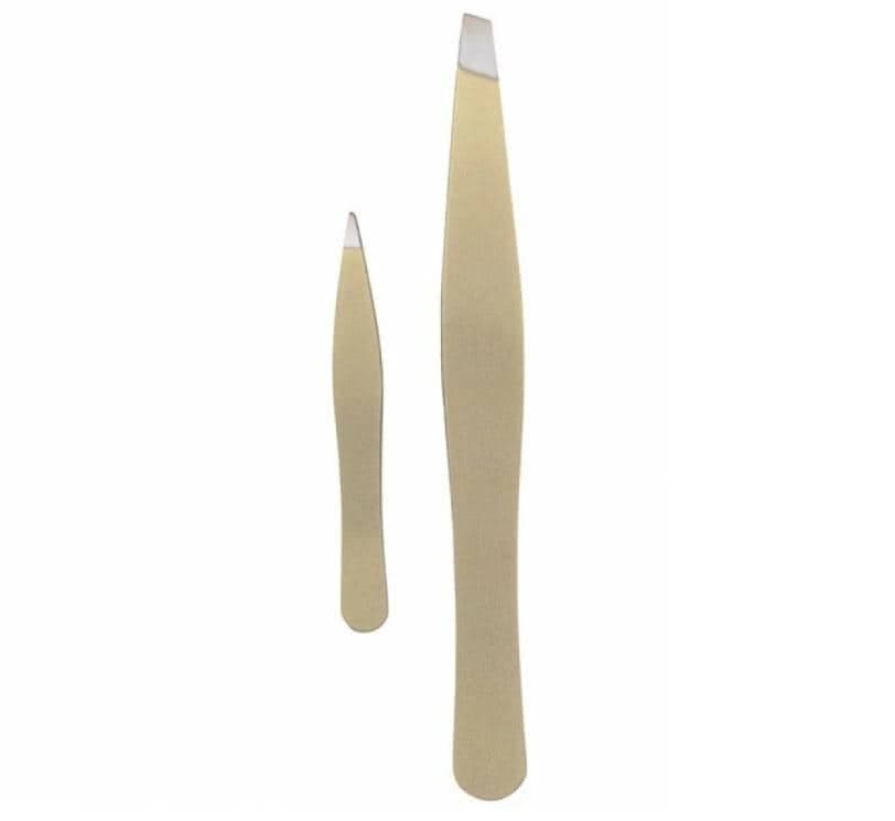 TITANIA set 2 pince a epiler inox gold 1072/GR B