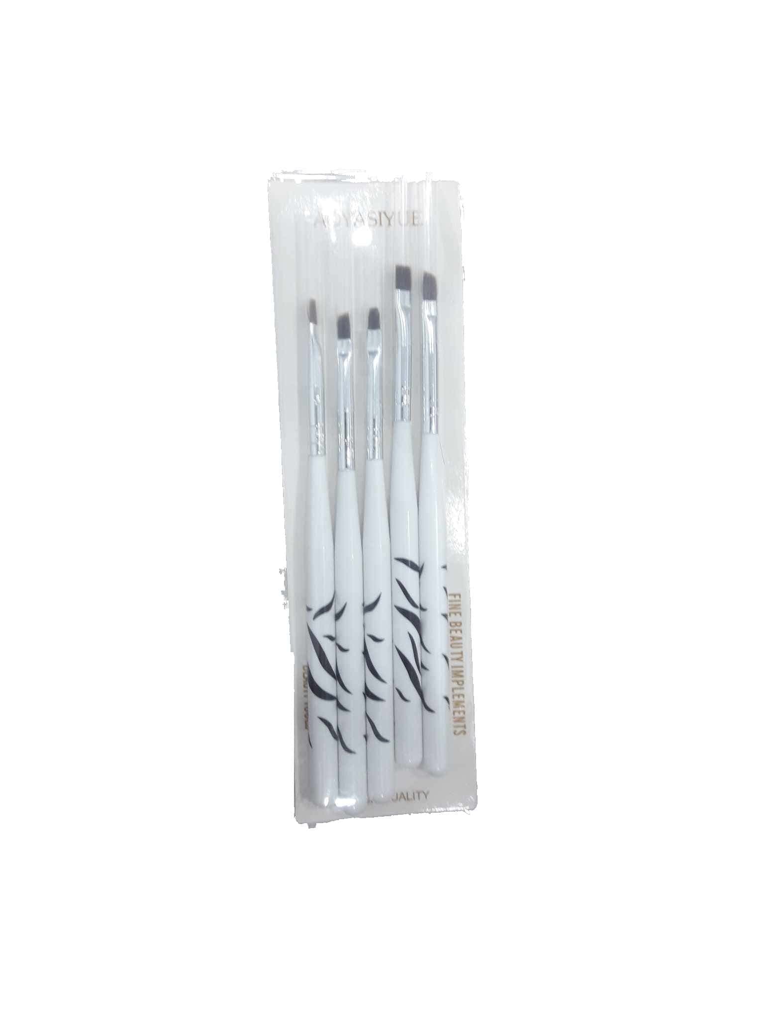AOYASIYUE ensemble pinceaux blanc gel 5 pieces soin ongle