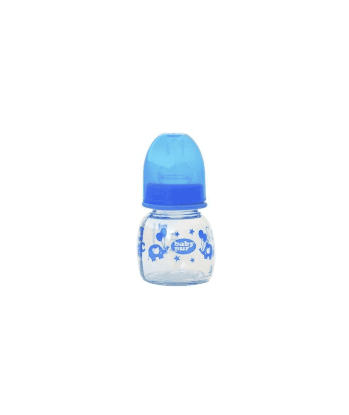 Baby pur micro-biberon en verre 60 ml bleu