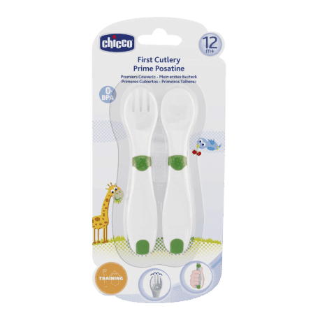 chicco couvert first cutlery 12m+ blanc