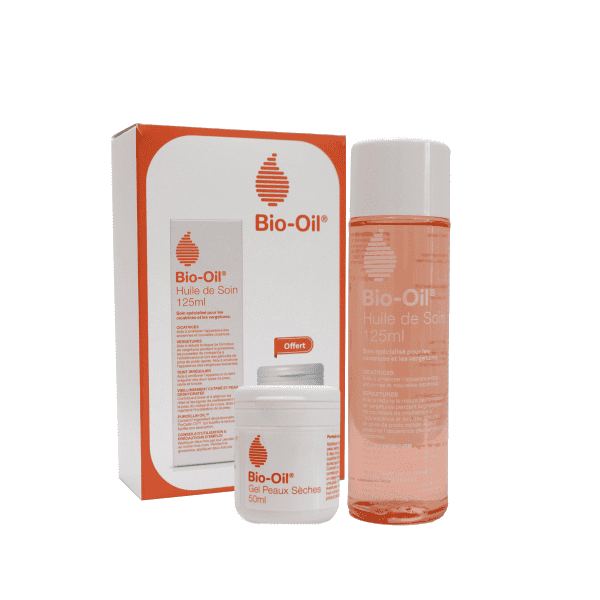 Bio oil Coffret Huile Soin de la peau spécialisés 200 ml + Gel peaux sèches gratuit