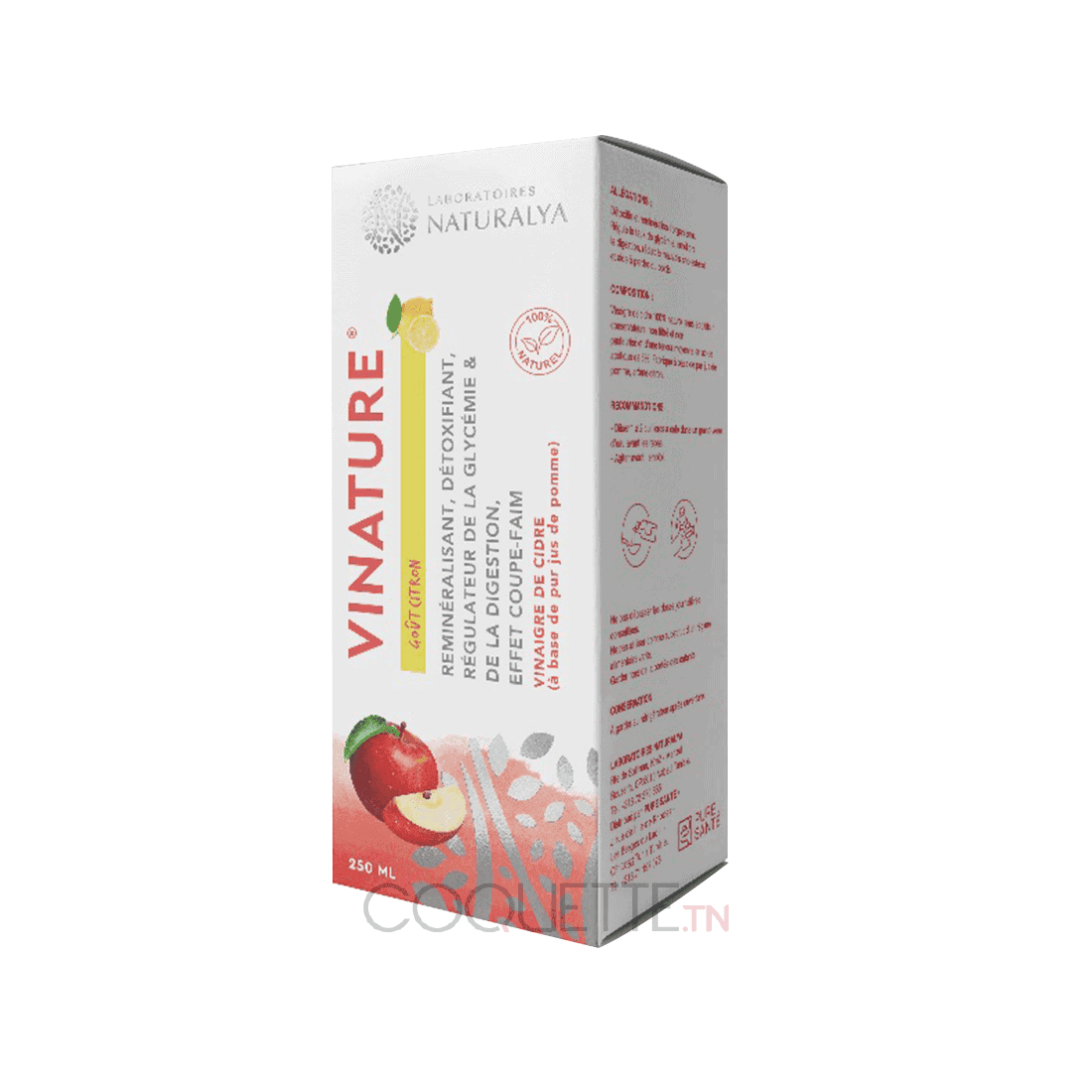 Naturalya vinature vinaigre de cidre citron 250ml