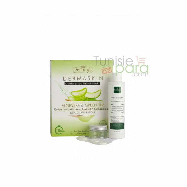 Dermafig dermaskin pack masques detox anti-fatigue a l’aloevera & green tea *15