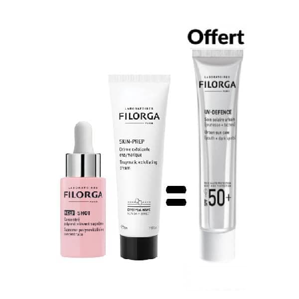 FILORGA PACK NCEF shot serum + SKIN PREP Creme Exfoliante Enzymatique + uv defence SPF50+ (OFFERT)