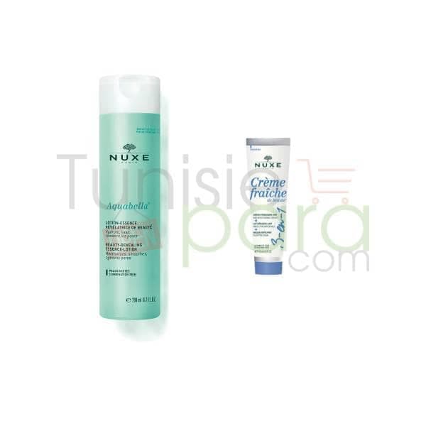 nuxe Aquabella Lotion essence révélatrice de beauté 200 ml+ creme fraiche 3en1 30ml