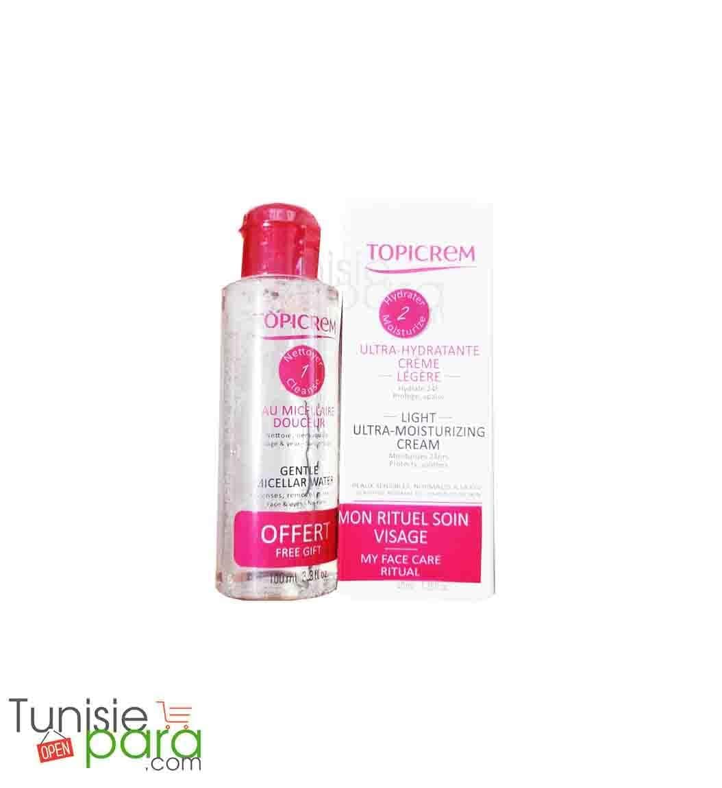 TOPICREM CREME ULTRA HYDRATANTE LEGERE 40 ML + EAU MICELLAIRE DOUCEUR 100ML OFFERT