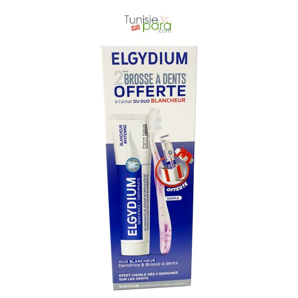 Elgydium Dentifrice Blancheur + Brosse A Dents Souple (2ème Offerte)