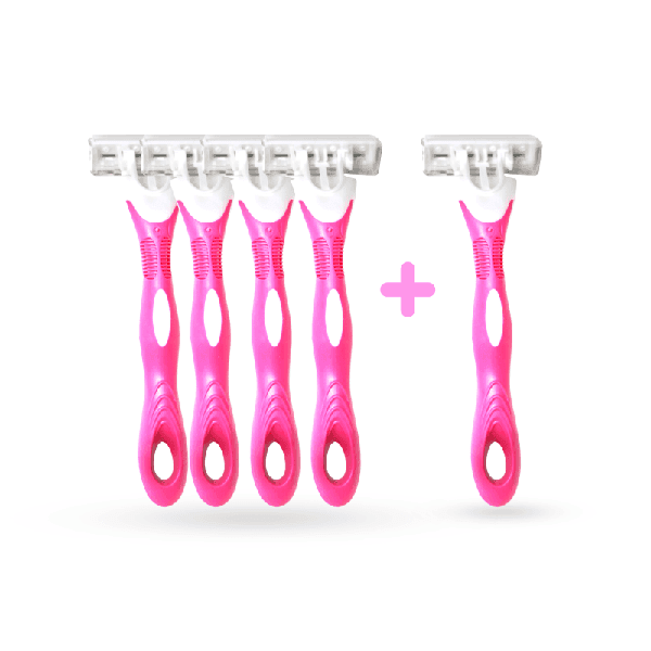 AZAL Lot De 5 Rasoirs Avec 3 Lames – Pink Secret PS1-2