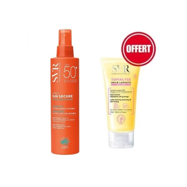 SVR pack sun secure spray 250ml+ topialyse huile lavante 55ML offert