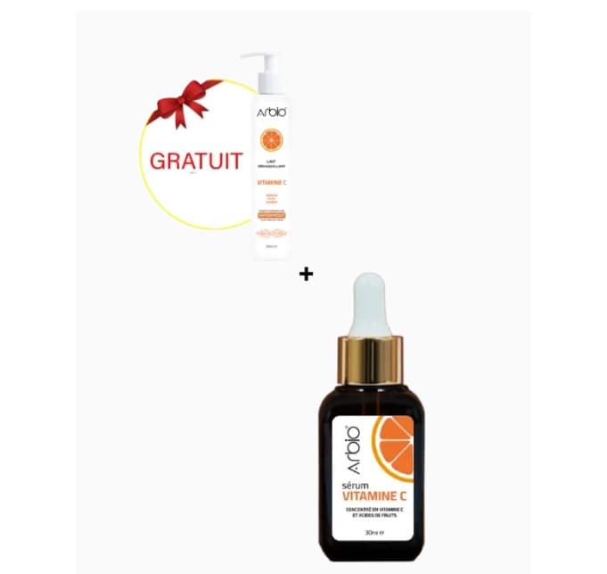 Arbio serum vitamine c + lait demaquillant vitamine C gratuit