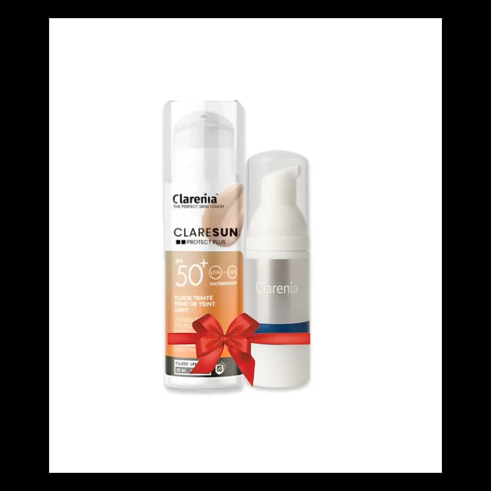 CLARENIA CLARESUN FOND DE TEINT 01 LIGHT SPF50+ WATERPROOF 50ML + MOUSSE NETTOYANTE OFFERTE 50ML