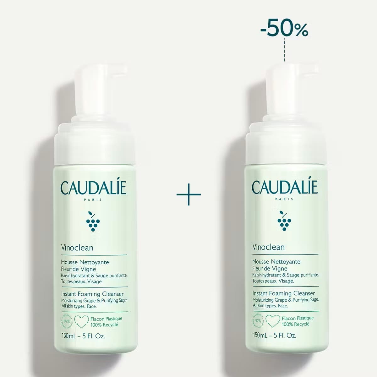 Caudalie Vinoclean – Duo mousse nettoyante fleur de vigne