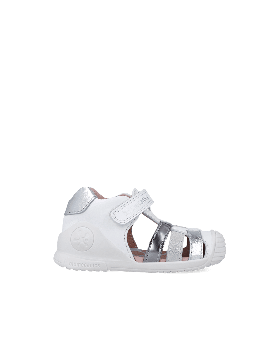BIOMECANICS Sandale casual à brides blanc et argent (Napa) Pointure 22 Réf: 252104-B313