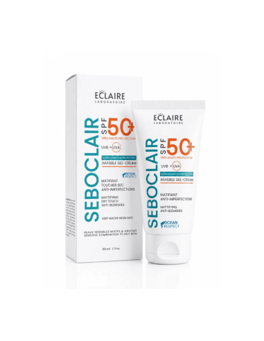 ECLAIRE Seboclair – Écran Invisible SPF50+ Peaux Sensibles Mixtes à Grasses 50 ml
