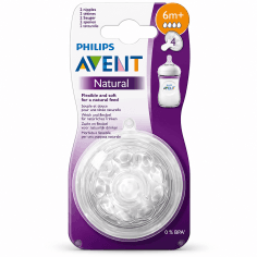 PHILIPS AVENT NATURAL TÉTINES DÉBIT RAPIDE 6M+ – LOT DE 2 – SCF044/27
