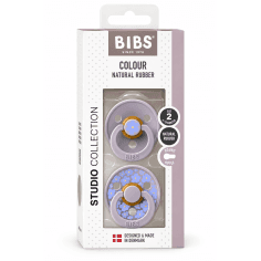 BIBS STUDIO COLOUR JASMINE FOSSIL GREY MIX – SUCETTES TAILLE 2 6M+ EN LATEX NATUREL – LOT DE 2