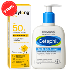 PACK DAYLONG KIDS LAIT SOLAIRE SPF 50+ 150 ML + CETAPHIL GENTLE SKIN CLEANSER 500 ML