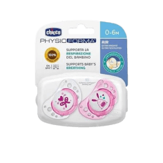 CHICCO 2 SUCETTES PHYSIOFORMA ROSE 0-6M