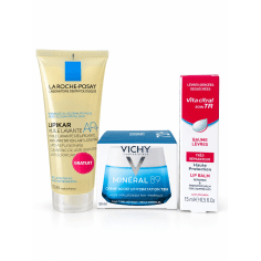 COFFRET VICHY MINÉRAL 89 CRÈME 50ML + VITA CITRAL BAUME LÈVRES 15ML + LIPIKAR HUILE LAVANTE AP+ 100ML OFFERTE