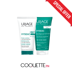 URIAGE PACK HYSEAC ECRAN FLUIDE SPF50+ 50ML + HYSEAC GEL NETTOYANT 150ML