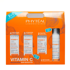 PHYTEAL VITAMINE C PACK SERUM VISAGE + CREME VISAGE + MOUSSE NETTOYANTE + ECRAN SPF50+