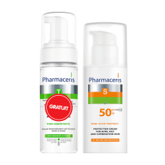 PHARMACERIS PACK S ECRAN SUN PEAUX A IMPERFECTIONS+T MOUSSE NETTOYANTE (GRATUIT)