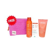 SVR PACK SUN SECURE BRUME SOLAIRE + ÉCRAN MINÉRAL TEINTÉ + TOPIALYSE + TROUSSE OFFERTE