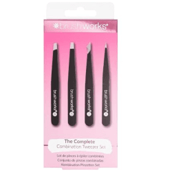 BRUSHWORKS KIT 4 PINCES À ÉPILER BLACK