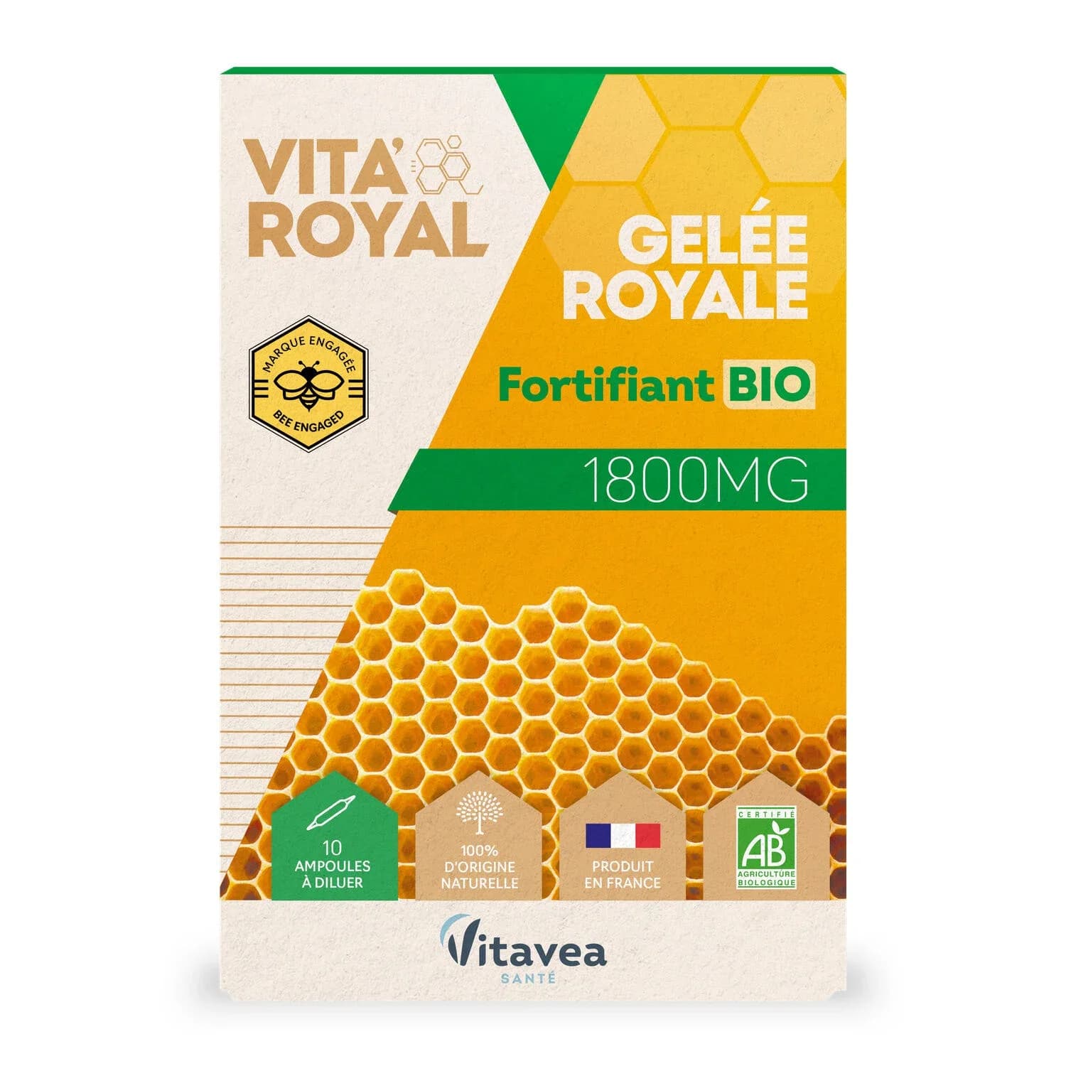 Vitavea Vita’Royal Gelée Royale Bio 1800 mg 10 Ampoules