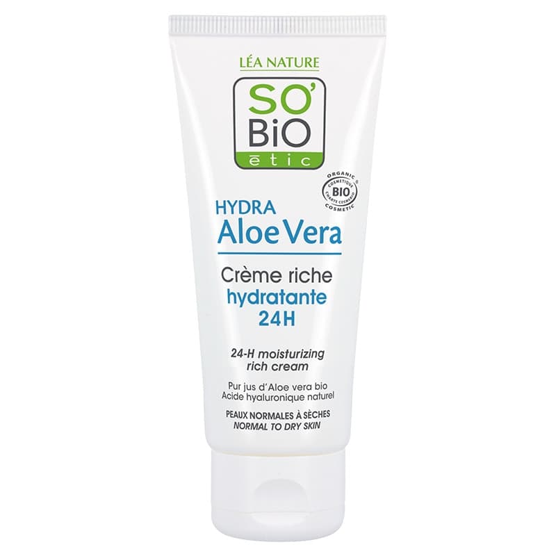 SO BIO Crème Légère Hydratante HYDRA Aloe Vera 24h Jour 50 ml