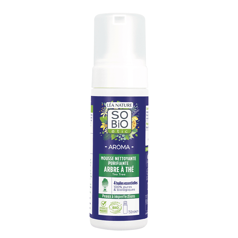 SO BIO Aroma Mousse Nettoyante Purifiante Arbre à Thé Bio 150ml