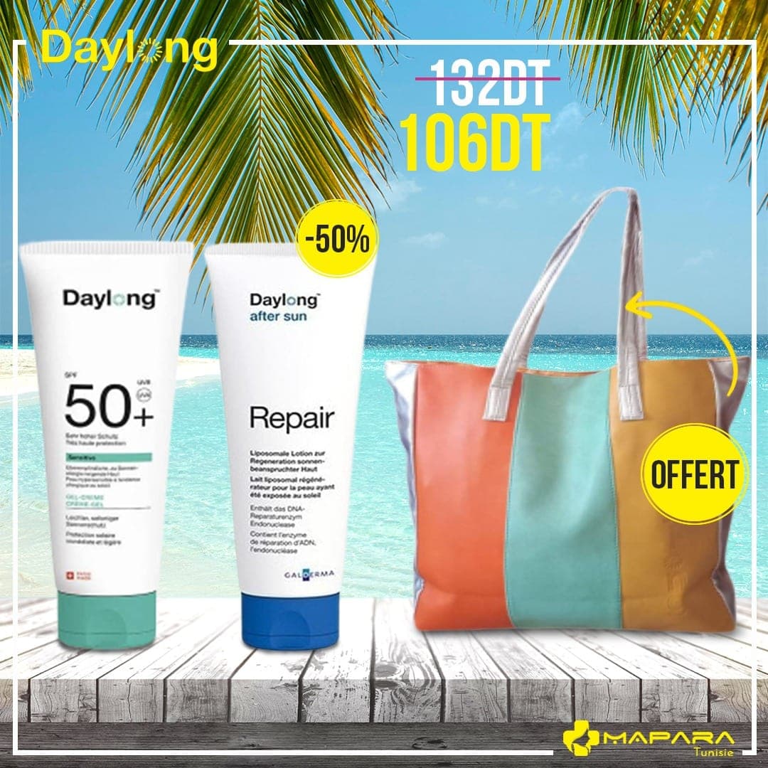 DAYLONG EXTRÊME GEL 100ML+AFTER SUN REPAIR 100ML (SAC DE PLAGE Offerte)