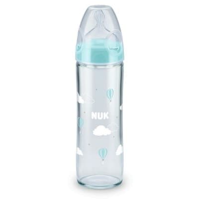 NUK Biberon Classique First Choice En Verre 0-6 Mois Bleu 240ml