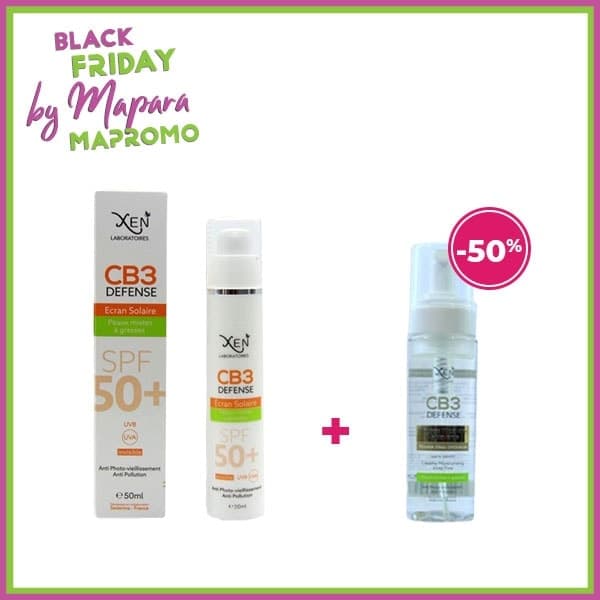 XEN CB3 DEFENCE ECRAN SOLAIRE PMG, 50ml + XEN MOUSSE NETTOYANTE PG, 200ml (-50%)