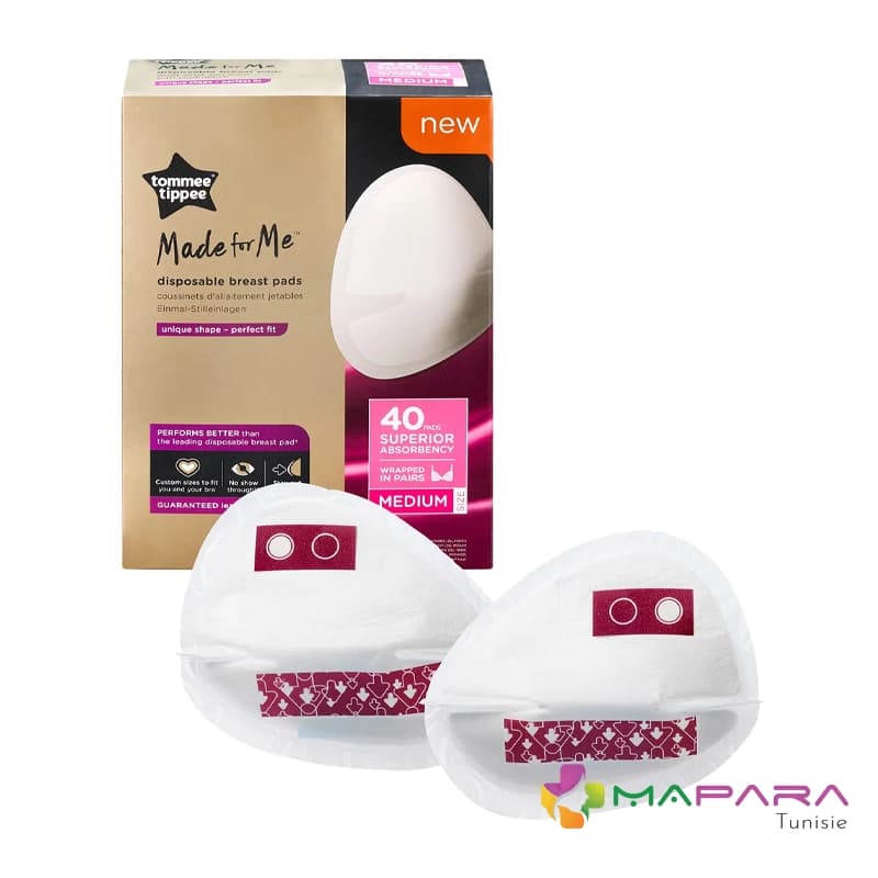 Tommee Tippee Coussinets d’allaitement jetables doux, très absorbants et anti-fuites x40
