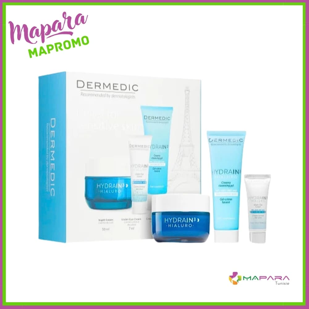 Dermedic Coffret Hydrain 3 Hialuro Creme de Nuit Hydratante Anti Age