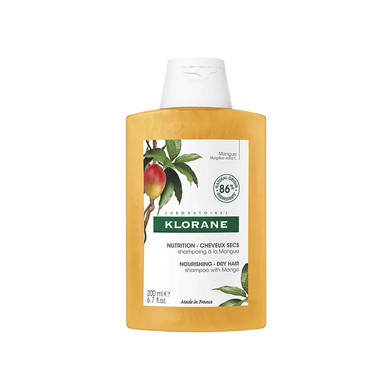 Klorane Shampoing à la Mangue Cheveux Secs 200 ml