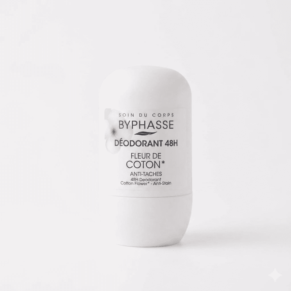 BYPHASSE Deodorant Roll On Anti Taches Fleur de Coton 50ml